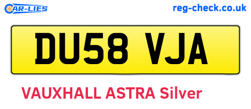 DU58VJA are the vehicle registration plates.