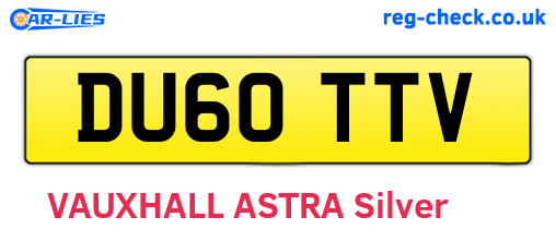 DU60TTV are the vehicle registration plates.
