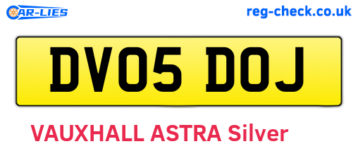 DV05DOJ are the vehicle registration plates.