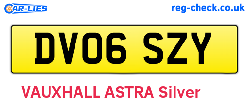 DV06SZY are the vehicle registration plates.
