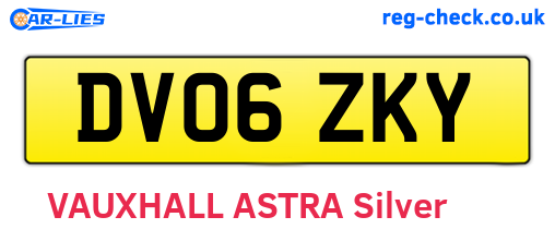 DV06ZKY are the vehicle registration plates.