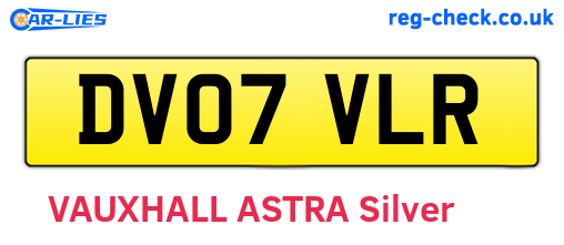 DV07VLR are the vehicle registration plates.