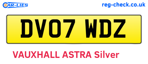 DV07WDZ are the vehicle registration plates.