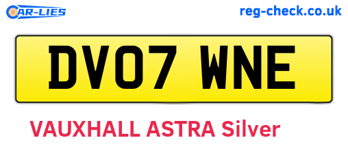 DV07WNE are the vehicle registration plates.