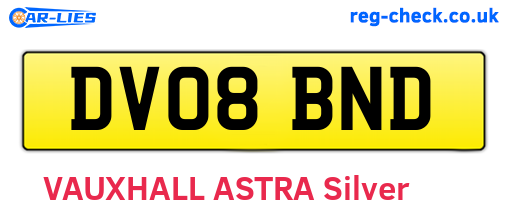 DV08BND are the vehicle registration plates.