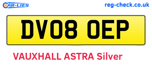 DV08OEP are the vehicle registration plates.