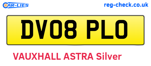 DV08PLO are the vehicle registration plates.