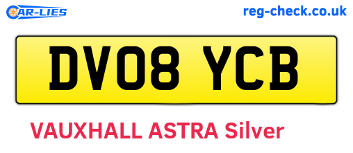 DV08YCB are the vehicle registration plates.