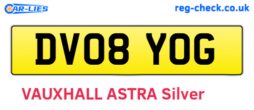 DV08YOG are the vehicle registration plates.