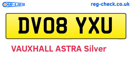 DV08YXU are the vehicle registration plates.