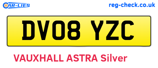 DV08YZC are the vehicle registration plates.