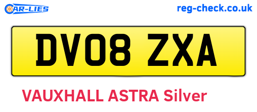 DV08ZXA are the vehicle registration plates.