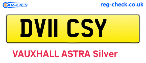 DV11CSY are the vehicle registration plates.