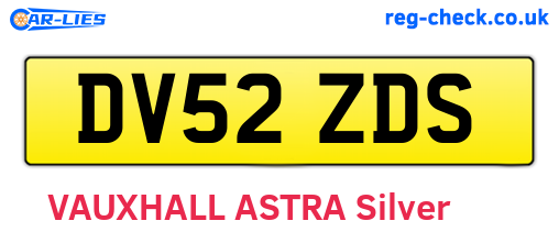 DV52ZDS are the vehicle registration plates.