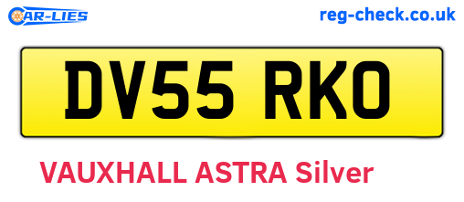 DV55RKO are the vehicle registration plates.