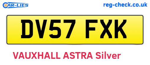 DV57FXK are the vehicle registration plates.