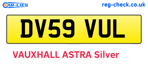 DV59VUL are the vehicle registration plates.