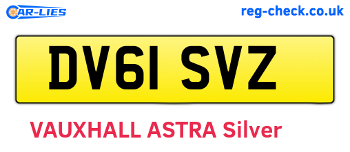 DV61SVZ are the vehicle registration plates.