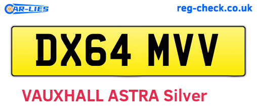 DX64MVV are the vehicle registration plates.