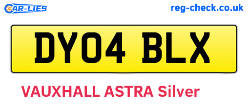 DY04BLX are the vehicle registration plates.