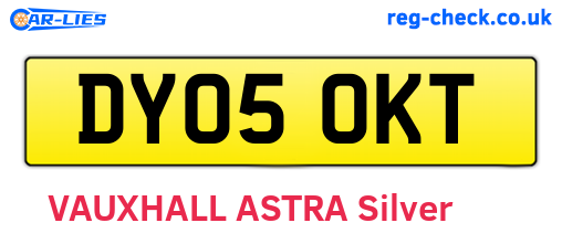 DY05OKT are the vehicle registration plates.