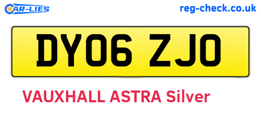 DY06ZJO are the vehicle registration plates.