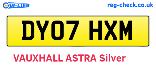 DY07HXM are the vehicle registration plates.
