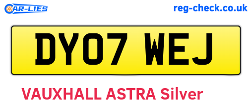 DY07WEJ are the vehicle registration plates.