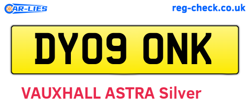 DY09ONK are the vehicle registration plates.