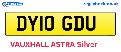 DY10GDU are the vehicle registration plates.