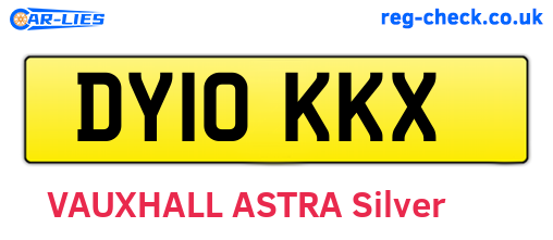DY10KKX are the vehicle registration plates.