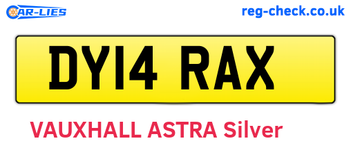DY14RAX are the vehicle registration plates.