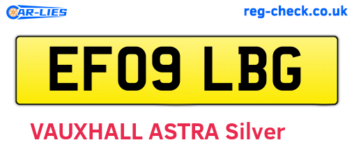 EF09LBG are the vehicle registration plates.