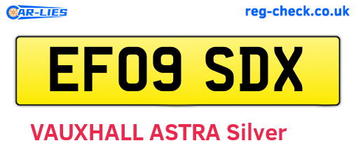 EF09SDX are the vehicle registration plates.