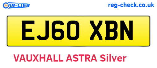 EJ60XBN are the vehicle registration plates.