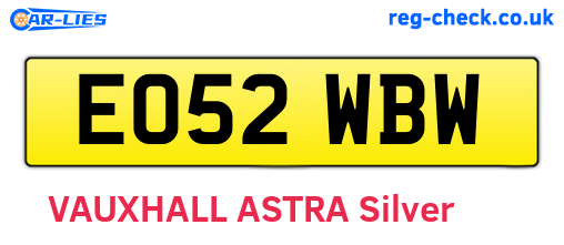 EO52WBW are the vehicle registration plates.