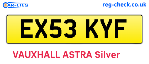 EX53KYF are the vehicle registration plates.
