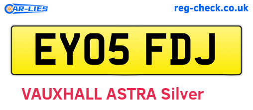 EY05FDJ are the vehicle registration plates.