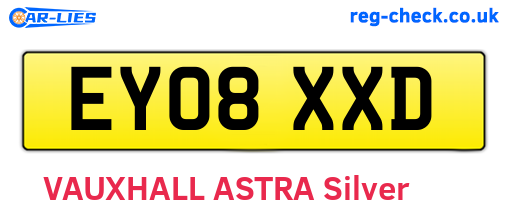 EY08XXD are the vehicle registration plates.