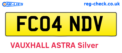 FC04NDV are the vehicle registration plates.