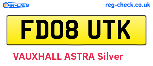 FD08UTK are the vehicle registration plates.