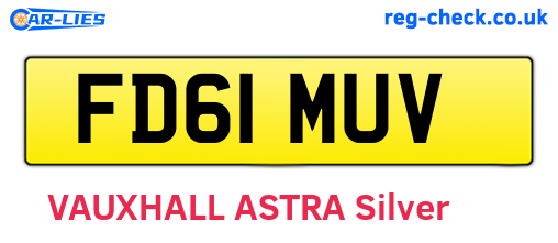 FD61MUV are the vehicle registration plates.