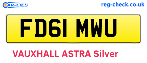 FD61MWU are the vehicle registration plates.