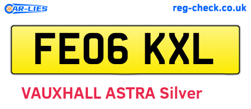 FE06KXL are the vehicle registration plates.