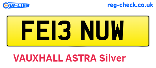 FE13NUW are the vehicle registration plates.