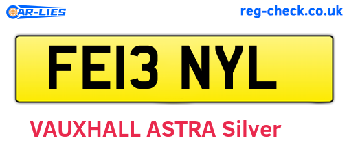 FE13NYL are the vehicle registration plates.