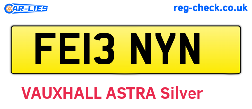 FE13NYN are the vehicle registration plates.