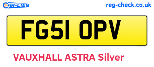 FG51OPV are the vehicle registration plates.