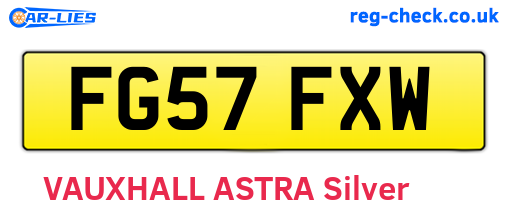FG57FXW are the vehicle registration plates.