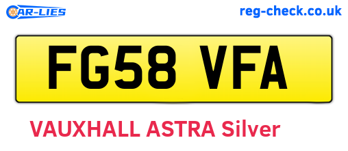 FG58VFA are the vehicle registration plates.
